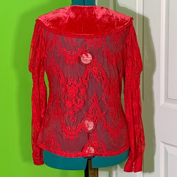 Killstar Bite Tonight Long Sleeve Top Scarlet NWOT - Picture 6 of 9